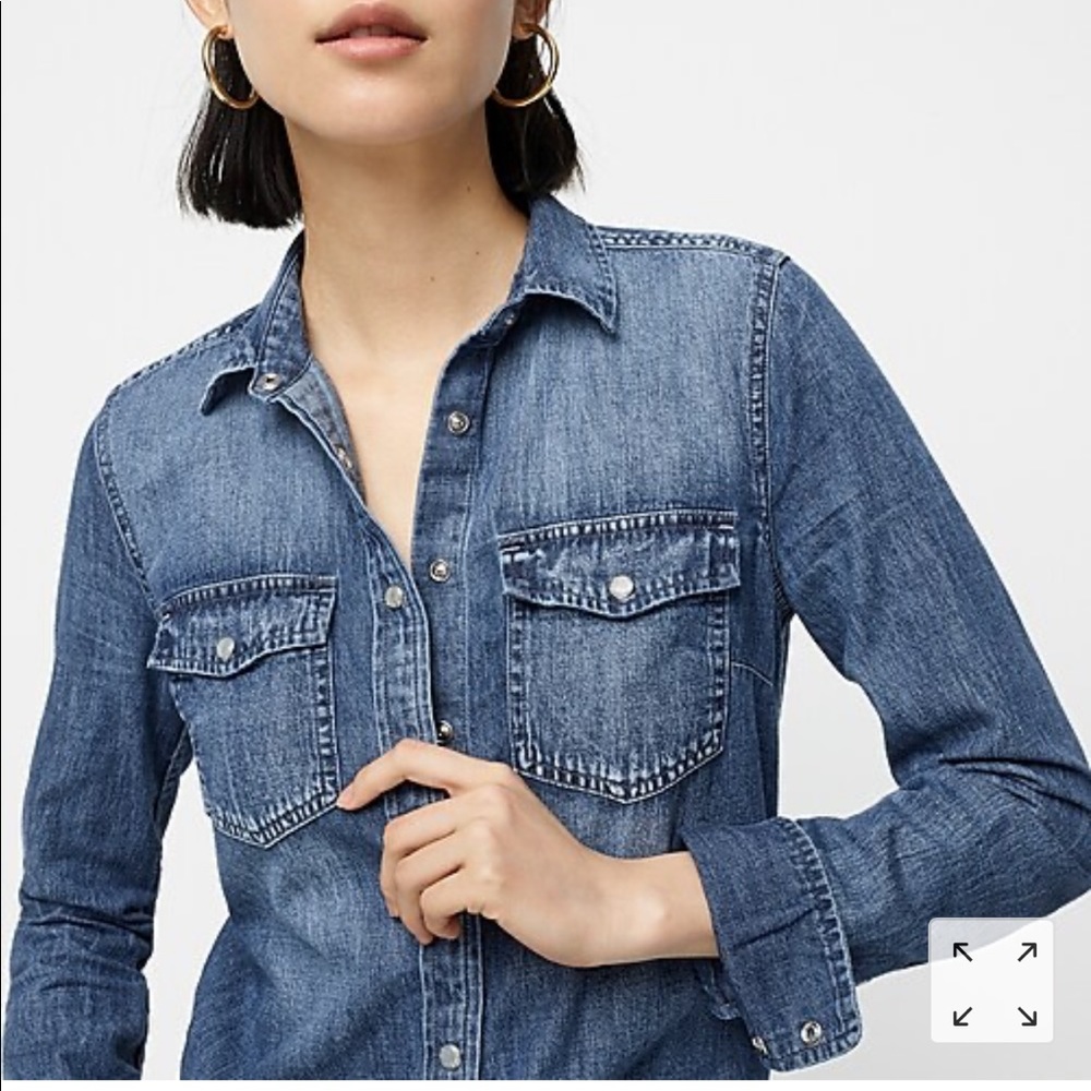 J. CREW Tall Western Chambray Shirt